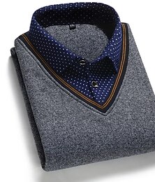 billige -Herre Pullover genser Kjole for menn Riflet Strikke Normal Strikket Mock krage Moderne Moderne Dagligdagstøy Ut på byen Klær Vinter Blå Lysegrå S M L