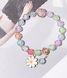 economico -Per donna Braccialetto con perline Classico Fiore decorativo Di tendenza stile sveglio Personalizzato Elegante Lega Gioielli braccialetto Bianco / Giallo / Rosa Per Da sera Sport Per eventi