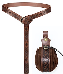 abordables -Retro Antiguo Medieval Renacimiento Cinturón Vaina Bolsa de cinturón Pirata Vikingo Hombre Mujer Unisexo Víspera de Todos los Santos Fiesta LARP Cinturón