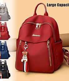 cheap -Women's Backpack Mini Backpack Commuter Backpack School Daily Solid Color Oxford Cloth Large Capacity Lightweight Durable Pendant Zipper Black Red Blue
