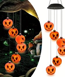 olcso -halloween fények napelemes szél harangok színváltó jack o lámpás kültéri halloween díszek 6 sütőtökös lámpával, vízálló hálaadás őszi dekoráció fa ajtó ablakhoz parti udvar dekoráció