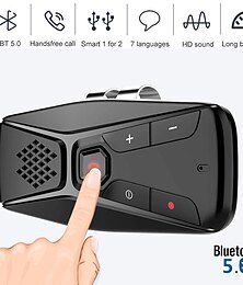 cheap -Bluetooth 5.0 Handsfree Calling Kit Car Sun Visor Rechargeable Wireless Speakerphone Seven Language Music Receiver Audio Player