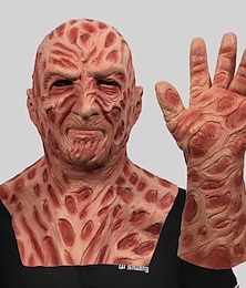 abordables -Freddy Kruger Gants Masque Accessoires d'Halloween Adultes Homme Femme Horreur Déguisement effrayant Halloween Carnaval mardi Gras Costume de carnaval facile
