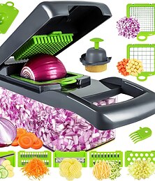 Недорогие -овощерезка 16 в 1многофункциональная кухонная овощерезка кухонная овощерезка нарезка кубиками овощерезка с 8 лезвиями измельчитель моркови с контейнером