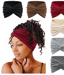 cheap -1PC Wide Headbands for Women, 7'' Extra Large Turban Headband Boho Hairband Hair Twisted Knot Accessories