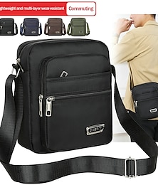 abordables -Men's Crossbody Bag Shoulder Bag Polyester Oxford Cloth Daily Holiday Adjustable Large Capacity Waterproof Solid Color Black Army Green Blue