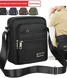 cheap -Men's Crossbody Bag Shoulder Bag Polyester Oxford Cloth Daily Holiday Adjustable Large Capacity Waterproof Solid Color Black Army Green Blue