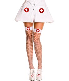 abordables -Enfermera Calcetines y Medias Malla Adulto Mujer Uniformes sexy Navidad Víspera de Todos los Santos Carnaval Disfraz de carnaval fácil