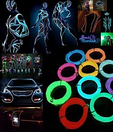economico -bagliore el filo cavo led neon festa da ballo di natale costumi fai da te abbigliamento luminoso auto decorazione della luce vestiti palla rave con scatola di azionamento della batteria