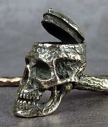 billige -halloween human skull røykepipe, kreativt håndlaget røykesett, egendefinert bronse miniatyr hodeskalle, unik gave til røyker, håndstøpt halloween dekor halloween skjelettdekor