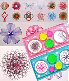 billiga -multifunktions pussel spirograf geometrisk linjal ritverktyg för elever ritleksaker barn lärande konst verktyg present till barn, tillbaka till skolan material