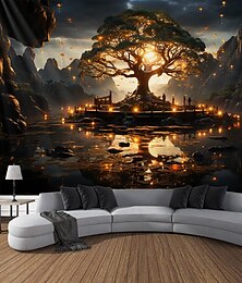 halpa -trippy elämänpuu roikkuu kuvakudos seinä taide suuri kuvakudos seinämaalaus sisustus valokuva tausta peitto verho koti makuuhuone olohuoneen sisustus