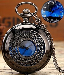 levne -hvězdně modrý ciferník kapesní hodinky římské číslice přívěsek bronzové duté pouzdro křemenné kapesní hodinky steampunk vintage náhrdelník závěsné hodinky suvenýry dárky pro muže ženy