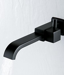 abordables -grifo de baño de pared solo agua fría, grifos de lavabo monobloque grifo de baño de latón de un solo orificio cromado negro