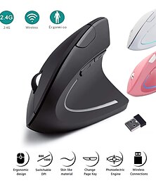abordables -Souris verticale ergonomique 2.4g sans fil ordinateur souris de jeu usb optique dpi souris droite gauche pour ordinateur portable pc de bureau