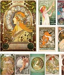 preiswerte -Menschen Wandkunst Leinwand Vintage Jugendstil Alphonse Mucha Drucke und Poster abstrakte Porträtbilder dekorative Stoffmalerei für Wohnzimmer Bilder ohne Rahmen