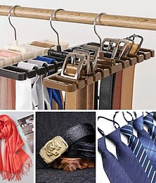 baratos -cabide de cinto para armário, organizador de armazenamento de rack de 10 cintos, suporte - cabides de gravatas de armário resistentes para homens e mulheres