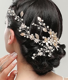 ieftine -Accesoriu de Păr Aliaj Nuntă Zi de Naștere Elegant de Mireasă Cu Perle Floral Diadema Articole Pentru Cap