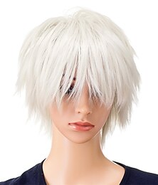 economico -Parrucca Cosplay Unisex Moda Spiky Stratificata Corto Anime per Uomini e Donne Parrucca di Halloween