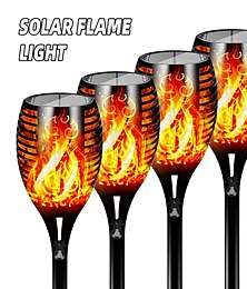 abordables -Luz de jardín solar llama - 96 LED antorcha parpadeante para exteriores lámpara paisajística a prueba de agua para iluminación y decoración de caminos para Halloween