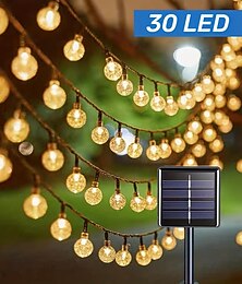 cheap -Solar String Lights LED Outdoor Lights 6.5m 30 LEDs Set Mounting Bracket Warm White Wedding Party Holiday Patio Garden 3V