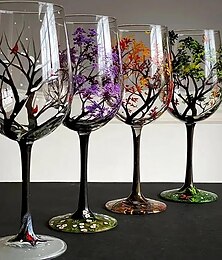 cheap -Seasons Tree Wine Glasses, Ideal for White Wine, Red Wine, or Cocktails, Novelty Gift for Birthdays, Weddings, Valentine's Day 1Pc