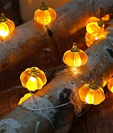 billige -halloween-dekorasjonslys 3d jack-o-lanterne 2m 20leds gresskarsnorlys aa batteridrevne oransje lys for halloweenfest innendørs høst utendørs høsttakkedekorasjoner