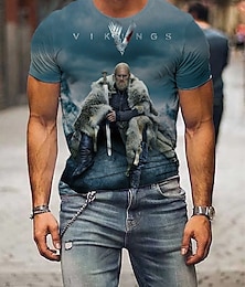 abordables -Viking Viking Costume de Cosplay Manches Ajustées Imprime 3D Classique Style de rue Pour Couple Homme Femme Adulte Impression 3D Plein Air Usage quotidien