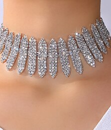 cheap -Choker Necklace Rhinestones Women's Luxury Handmade Wedding Drops Necklace For Wedding Party