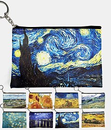 abordables -Mujer Cartera Portallaves Monedero Cartera con tarjetero Cuero de PU De Compras Diario Cremallera Impresión Gran Capacidad Impermeable Ligero 3D Flor Víspera de Todos los Santos Murciélago luna Cielo