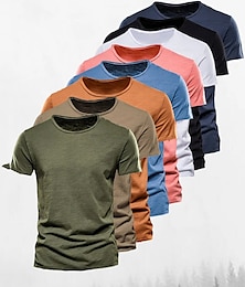 Χαμηλού Κόστους -Ανδρικά Μπλουζάκι Μπλουζάκι μπλουζάκι Σκέτο Στρογγυλή Ψηλή Λαιμόκοψη Δρόμος Διακοπές Κοντομάνικο Ρούχα Μοντέρνα Υψηλής Ποιότητας Βασικό