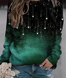 abordables -Sudadera de mujer, jersey con gráfico urbano, informal, deportiva, básica, cuello redondo, manga larga, top microelástico, caída&amp;Tejido suave, transpirable y cómodo para el invierno.
