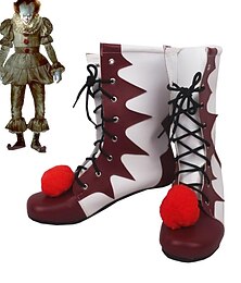 Недорогие -Пеннивайз Клоун-убийца День всех святых Ботинки Это Веселая Страшный костюм Взрослые Жен. Хэллоуин Карнавал Вторник на масляной неделе Легкие костюмы на Хэллоуин Одеваемся