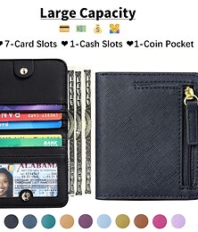 halpa -Toughergun naisten RFID-blokkaava pieni kompakti bifold- ylellinen aito nahka taskulompakko naisten mini-pussukka jossa ID-ikkuna