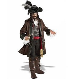 levne -Pirates of the Caribbean Pirát Karnevalový kostým Cosplay kostým Kostým na Večírek Maškarní Dospělé Pánské Úbory cosplay Výkon Párty předvečer Všech svatých Plesová maškaráda Jednoduchý karnevalov