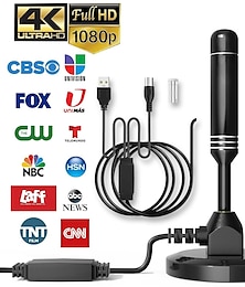 cheap -TV Antenna Digital HDTV Amplified 3600 Mile Range Indoor Outdoor W/Magnetic Base
