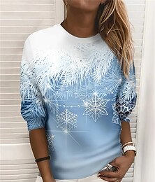 abordables -Sudadera de mujer, jersey con gráfico urbano, informal, deportiva, básica, cuello redondo, manga larga, top microelástico, caída&amp;Tejido suave, transpirable y cómodo para el invierno.