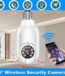 Недорогие -1080p/720p wifi e27 лампа наблюдения камера полноцветное ночное видение обнаружение движения 4-кратный цифровой зум 2-сторонняя голосовая комнатная радионяня домашняя сетевая камера безопасности