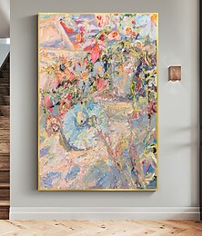preiswerte -Handgefertigtes Ölgemälde auf Leinwand, Wandkunst-Dekor, originelles strukturiertes Blumengemälde für die Inneneinrichtung mit gespanntem Rahmen/ohne Innenrahmen-Gemälde