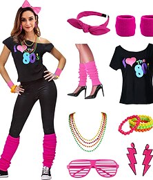 olcso -Retró Korong 1980-as évek Felszerelések Tartozékok Vállal nem tartó póló Imádom a 80-as éveket Jelmez Női Álarcos mulatság Buli / Este Pride Parade Büszkeség hónapja Felnőttek Jelmez