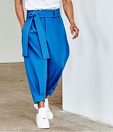 preiswerte -Herren Hose Hosen Hosen Hose Karottenhose mit schmal zulaufendem Schnitt Abgeschnittene Hose Freizeithose Kordelzug Elastische Taille Neuheit Feste Farbe Komfort Draussen Knöchellänge Casual Täglich