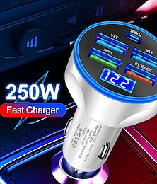 cheap -250W PD USB Car Charger Fast Charging Type C USB Phone Adapter In Car For Car Quick Charger
