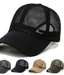economico -Per uomo Cappellino da baseball Nero Blu Rete Viaggi Stile da spiaggia Esterno Da mare Liscio Regolabile Di tendenza