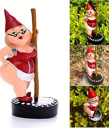 levne -socha tančícího trpaslíka, pryskyřičné sochy zahradního trpaslíka, legrační venkovní figurka trpaslíka, kreativní zahradní jarní dekorace, zahradní trpaslík pro tanec na tyči, socha jarní zahrady,
