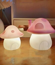 abordables -champignon veilleuse de table décoration de table lampe de table kawai mini led atmosphère veilleuse pour chambre pépinière chevet maison chambre décor nouveauté lumineux jouet cadeaux