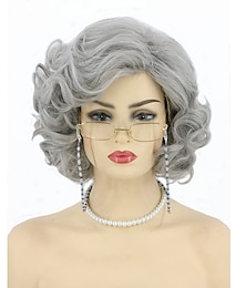 cheap -Old Lady Wig Grandma wig Cosplay Halloween Party Wigs