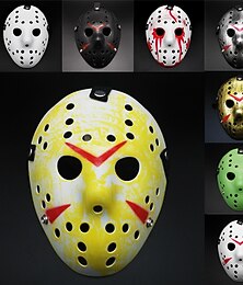 abordables -jason vorhees Jason Voorhees Víspera de Todos los Santos Máscara Accesorios de Halloween Horror Disfraz de miedo Adultos Hombre Mujer Víspera de Todos los Santos Carnaval Disfraces fáciles de