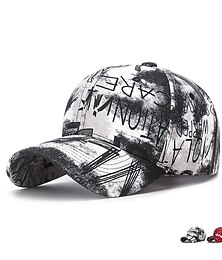 billige -Unisex Baseballcaps Solhatt Svart Rød Bomull Reise Strandstil utendørs Feriereise Graffiti Justerbare Solkrem Mote