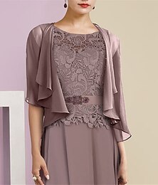 voordelige -sjaals voor bruiloftsgasten omslagdoeken voor moeders puur elegant chiffon met halve mouw bruiloftswraps met ruches voor feest lente&amp; zomer
