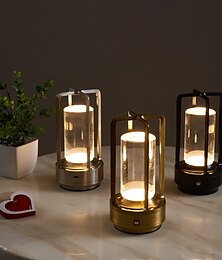 economico -Lampada da tavolo a led senza fili Lampada da scrivania in metallo da bar retrò Ricaricabile Touch Dimmer Luce notturna Ristorante Camera da letto Arredamento per la casa all'aperto